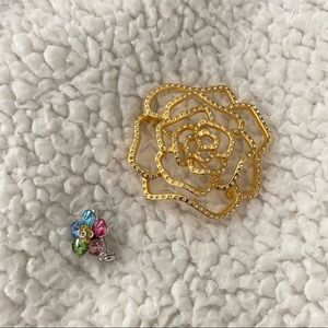 2Pcs Eternelle floral brooches bundle